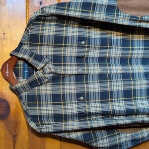 Polo Ralph Lauren Men’s Plaid Woven Button Down Leather Patched Sleeves XXL